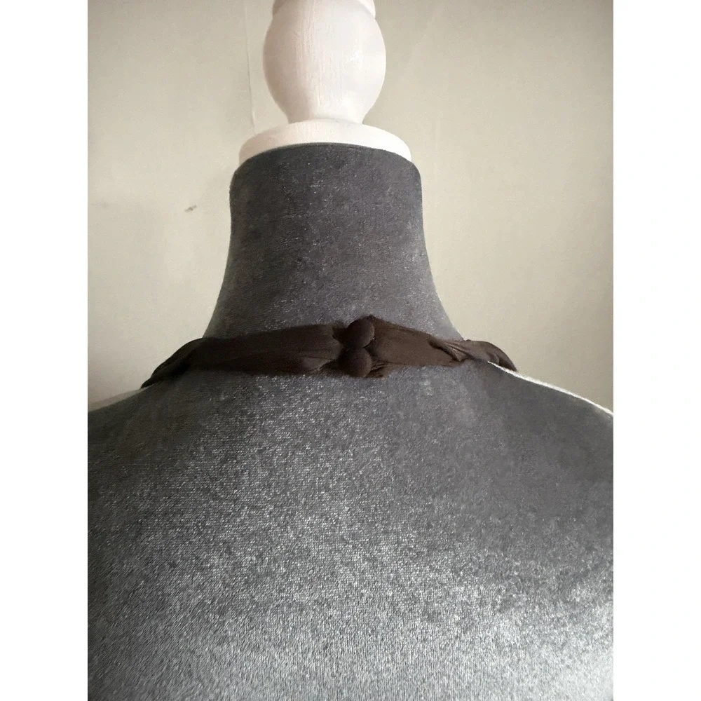 Y2K Silk Chocolate Brown Halter‎ Midi Dress Carry Bradshaw Backless Romantic 8